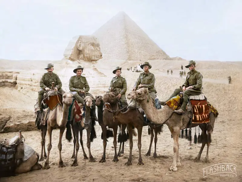 After — ANZAC photograph colourised