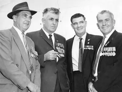 Before — WWII veterans portrait, black and white